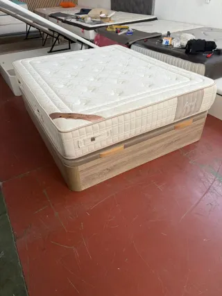 Cama Canapé Madera Roble 160x190 + Colchón