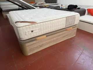 Cama Canapé Madera Roble 160x190 + Colchón