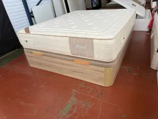 Cama Canapé Madera Roble 160x190 + Colchón