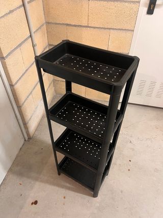 Estantería de plástico plegable negra