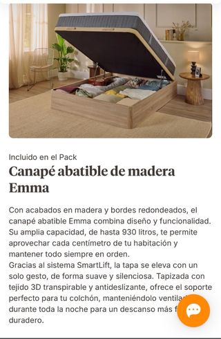 Canapé abatible madera Emma 180x200