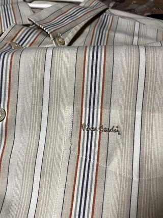 Camisa Pierre Cardin rayas bordado vintage