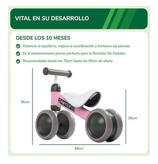 Triciclo Bebe Sawyer Rosa. Primer triciclo