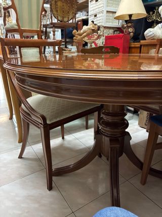 Mesa redonda de madera 110 cm