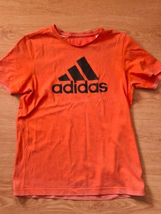 Camiseta Adidas Naranja Logo Grande