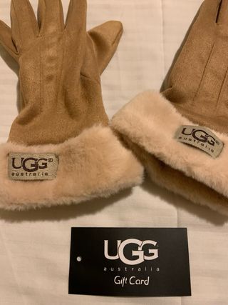 Guanti UGG marroni con pelliccia
