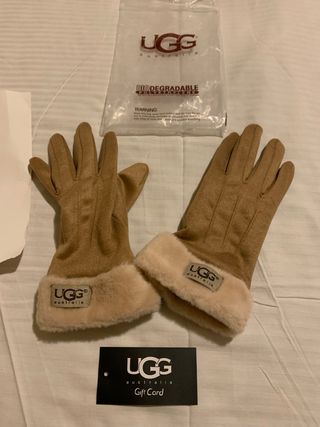 Guanti UGG marroni con pelliccia