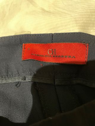 Pantalón Lana Carolina Herrera Azul
