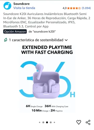 Auriculares Soundcore k20i