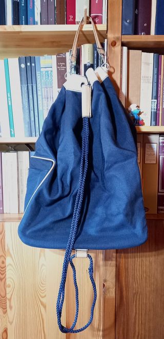 Josh'Bag Sacca Tela Blu Scuro Beige