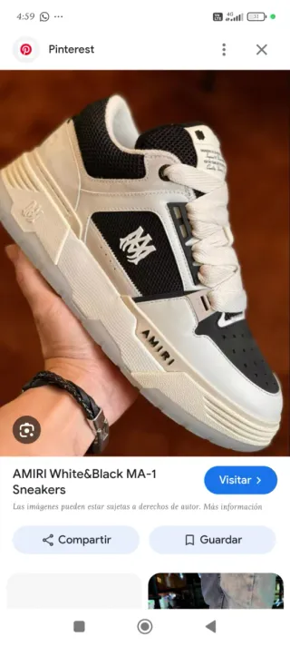 Tenis Amiri MA-1 Blancos y Negros Talla 38