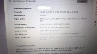 Portátil ASUS i3-2310M 8GB RAM 233GB SSD
