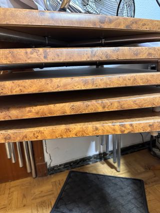 Tavoli quadrati 70x70 marroni (legno e metallo)