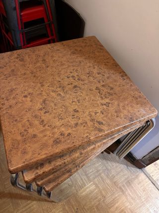 Tavoli quadrati 70x70 marroni (legno e metallo)