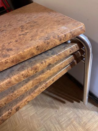 Tavoli quadrati 70x70 marroni (legno e metallo)