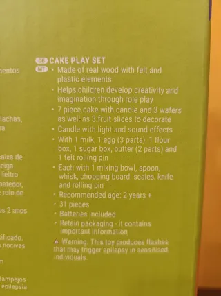 Set de Tarta de Madera montesori