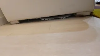 Sofá de tela beige para 3 personas