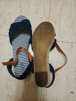 Sandalias rayas azul y marrón Talla 38