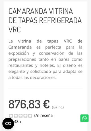 Vitrina Tapas 6 Bandejas VRC-139 HC