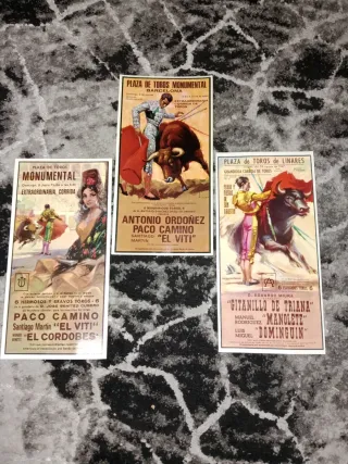 3 carteles de corrida  toros año 1947