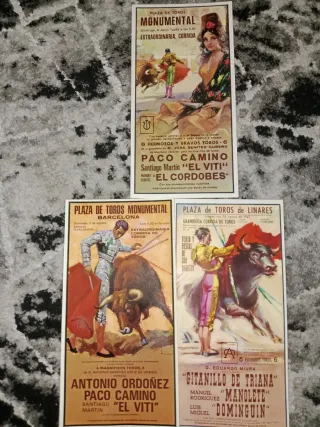 3 carteles de corrida  toros año 1947