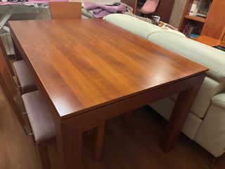 Conjunto mesa madera maciza. Mesa centro y comedor