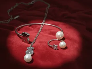 Conjunto Joyería Acero 316L Oso Perla