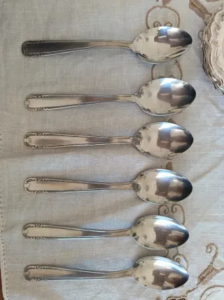 N. 6 cucchiaini vintage da the' in acciaio inox