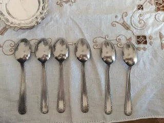 N. 6 cucchiaini vintage da the' in acciaio inox