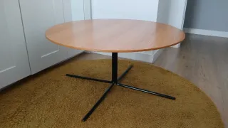 Mesa de centro redonda madera y metal