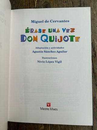 Libro escolar “Érase una vez Don Quijote”