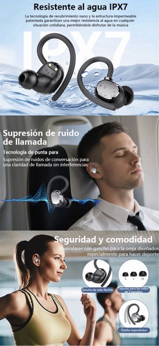 Auriculares inlambrico Deportivos Bluetooth 5.3