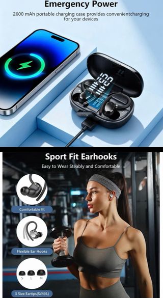 Auriculares inlambrico Deportivos Bluetooth 5.3