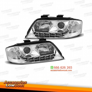 FAROS LUZ DIURNA LED AUDI A6 4B (97-01). CROMO
