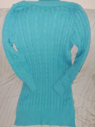 Vestido punto azul invierno