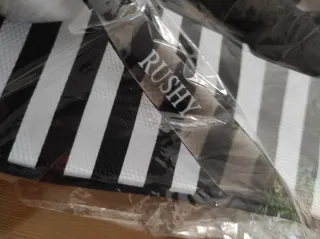 Chanclas RUSCHY T.41 rayas negras y blancas