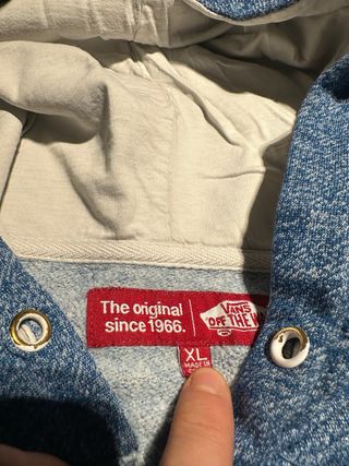 Sudadera Vans con cremallera azul y gris