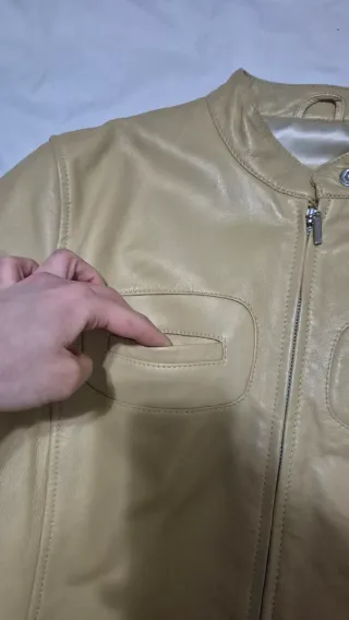 Chaqueta Biker Polipiel Beige Camel