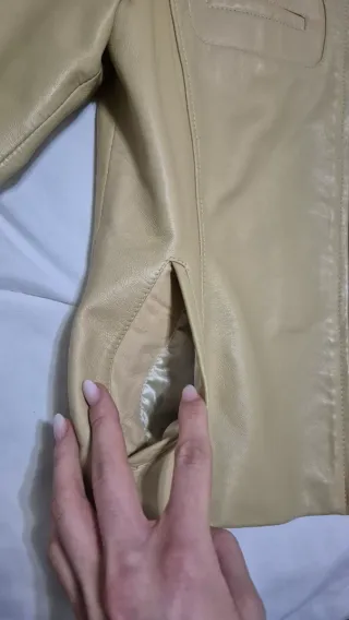 Chaqueta Biker Polipiel Beige Camel