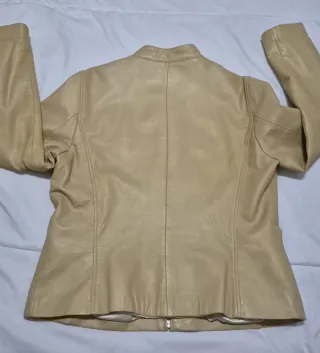 Chaqueta Biker Polipiel Beige Camel