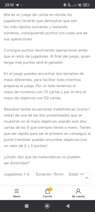 Gioco da tavolo ¡Mía! 6+