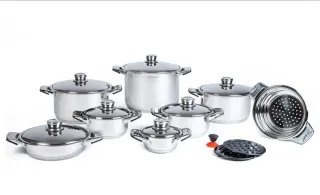 Set Pentole A.M.C. 25 Pezzi Acciaio Inox