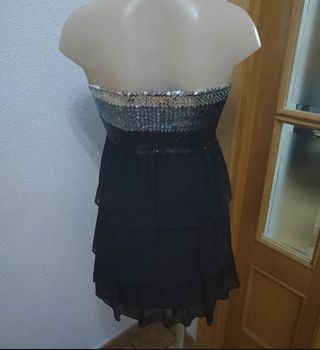 Vestido fiesta lentejuelas palabra de honor M