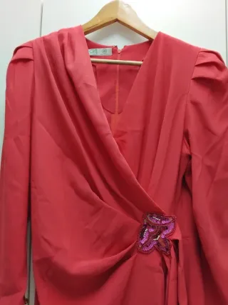 Vestido vintage fucsia talla 44
