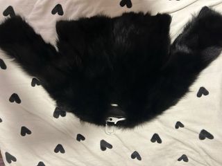 Abrigo de piel de zorro negro M(oversized)