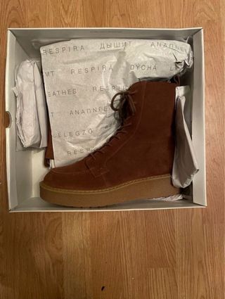 Botines Geox D ELIDEA plataforma marrón