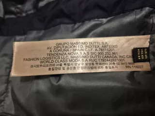 Abrigo Massimo Dutti Azul Plumón con Capucha