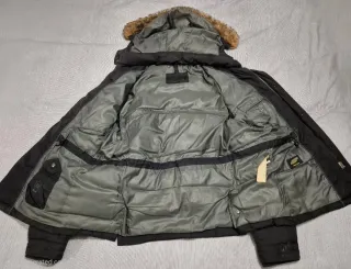 Abrigo Massimo Dutti Azul Plumón con Capucha