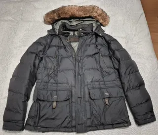 Abrigo Massimo Dutti Azul Plumón con Capucha