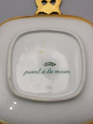 Posacenere Limoges Porcellana Dipinta Mano
